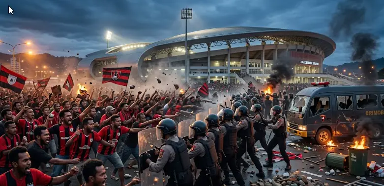 Kerusuhan Pecah di Stadion Lukas Enembe Jayapura Pasca Kekalahan Persipura: Amuk Suporter Gagal Promosi Super League
