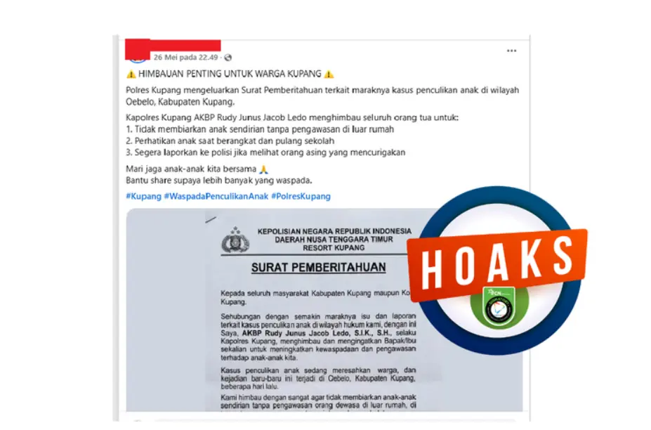 Polres Kupang Bongkar Hoaks Penculikan Anak, Jangan Tertipu!