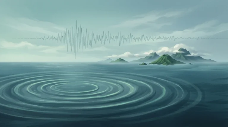 Ilustrasi peta Samudra Pasifik barat daya dengan titik pusat gempa di laut barat laut Vanuatu