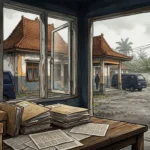 Ilustrasi kantor pengawasan bea cukai dan berkas penyidikan dalam kasus suap impor