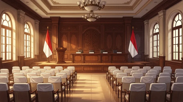 Ilustrasi aula pelantikan pejabat di gedung Kementerian Keuangan Jakarta
